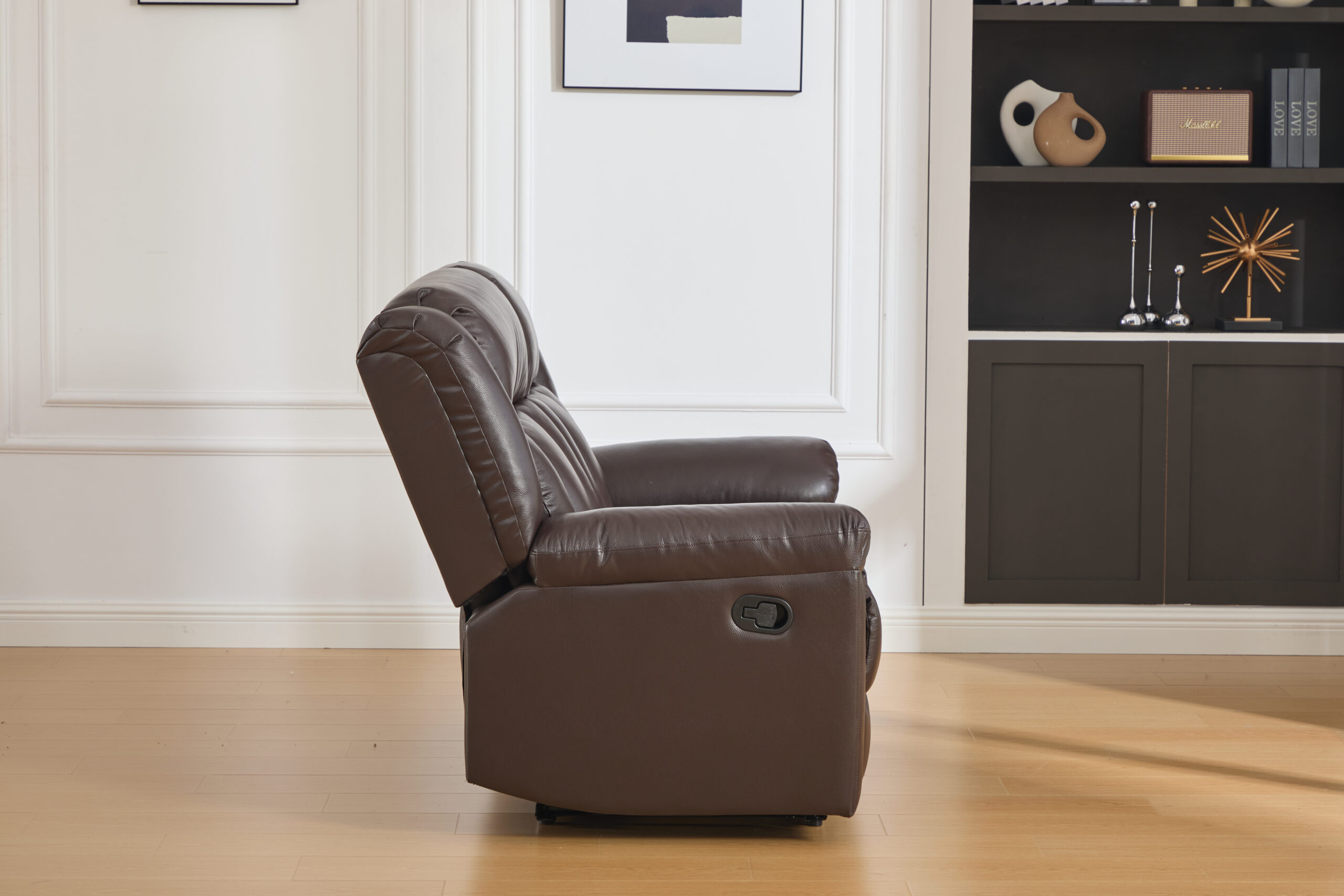 Leather two-seat sofa with recliners DETROIT-BROWN – 158x96xH107 cm - Product gallery 7