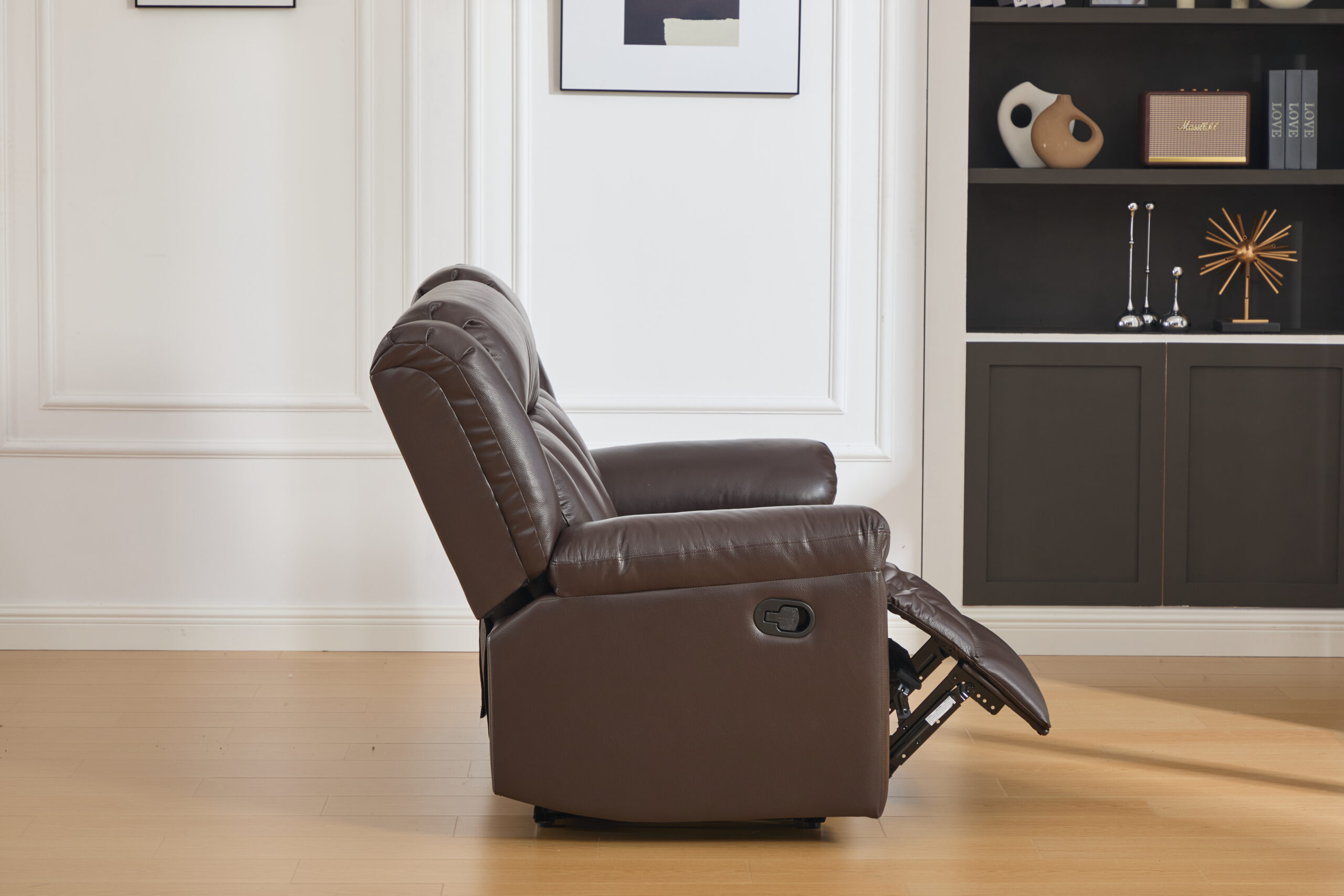 Leather two-seat sofa with recliners DETROIT-BROWN – 158x96xH107 cm - Product gallery 8