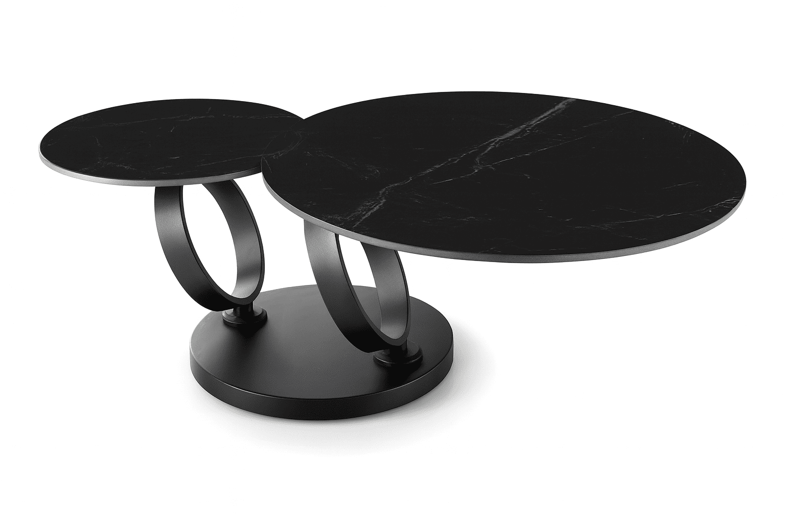 Žurnālgaldiņš RING-melns – 80 (133)x80xH43 cm - Produkta galerija 6
