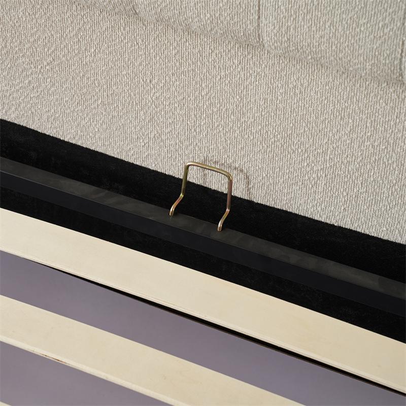 Bed IMPERATORIUS – 160×200 cm – grey boucle fabric - Product gallery 10