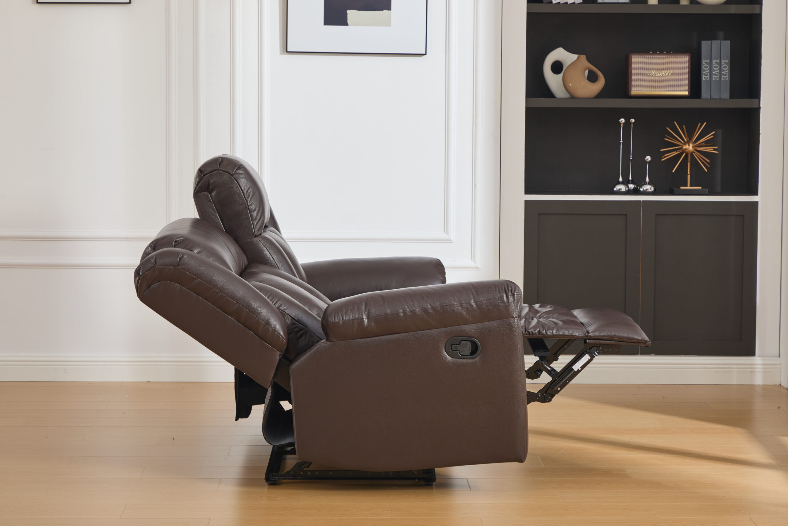 Leather two-seat sofa with recliners DETROIT-BROWN – 158x96xH107 cm - Product gallery 9