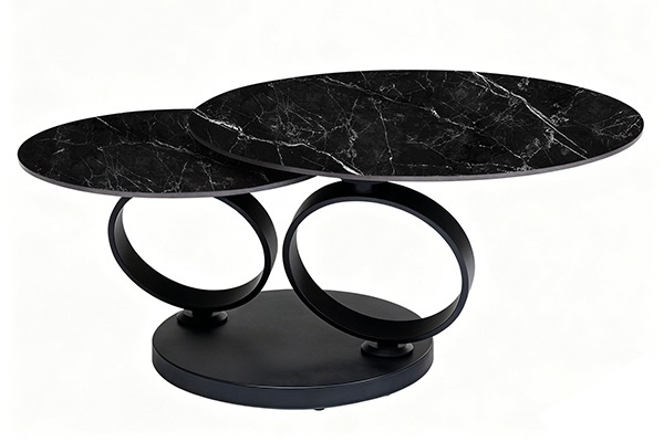 Žurnālgaldiņš RING-melns – 80 (133)x80xH43 cm
