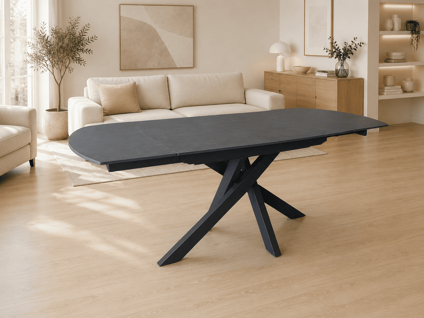 Išsukamas stalas TWISTER tamsiai pilka 120 (180)x90xH75 cm - Produkto galerija 9