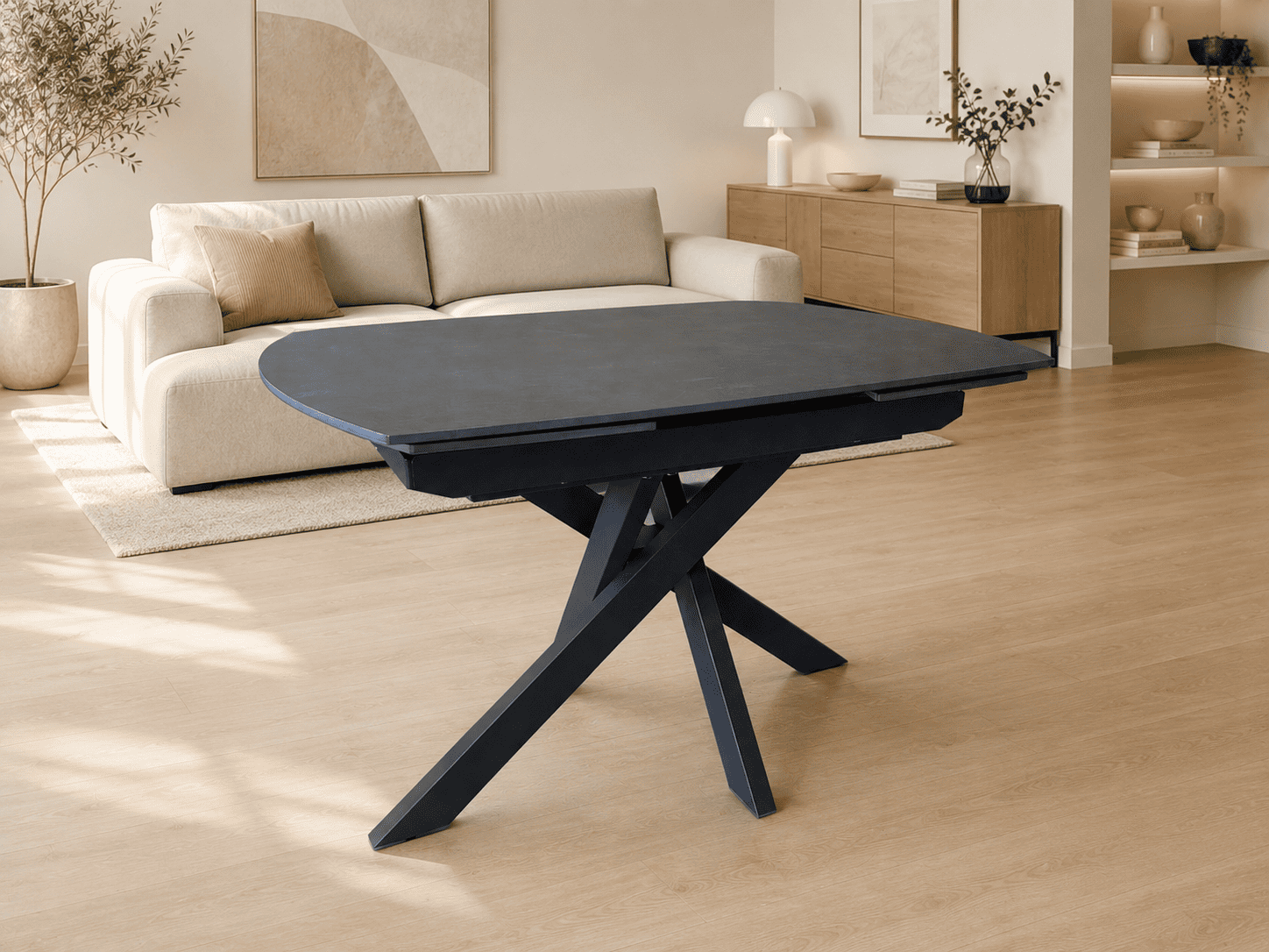 Išsukamas stalas TWISTER tamsiai pilka 120 (180)x90xH75 cm - Produkto galerija 10