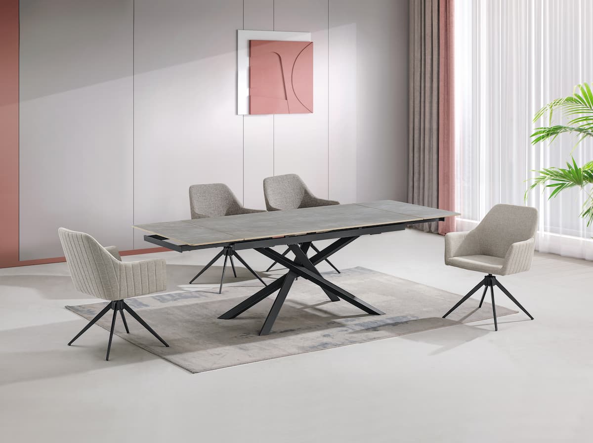 Extendable table ORION-medium grey 160 (240)x90xH75 cm - Product gallery 2
